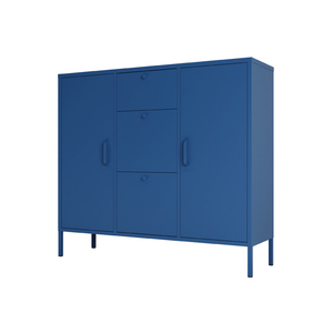 Venta Directa de Fábrica, <span class=keywords><strong>Aparador</strong></span> Moderno de Metal Azul con 3 Cajones para Almacenamiento en Dormitorio y Sala de Estar - <span class=keywords><strong>Muebles</strong></span> de Hotel - Product Image 3