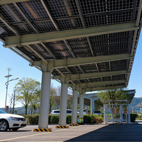 Solutions solaires commerciales pour terrains ouverts, structure étanche, conception personnalisée, système d'installation photovoltaïque BIPV pour carport solaire