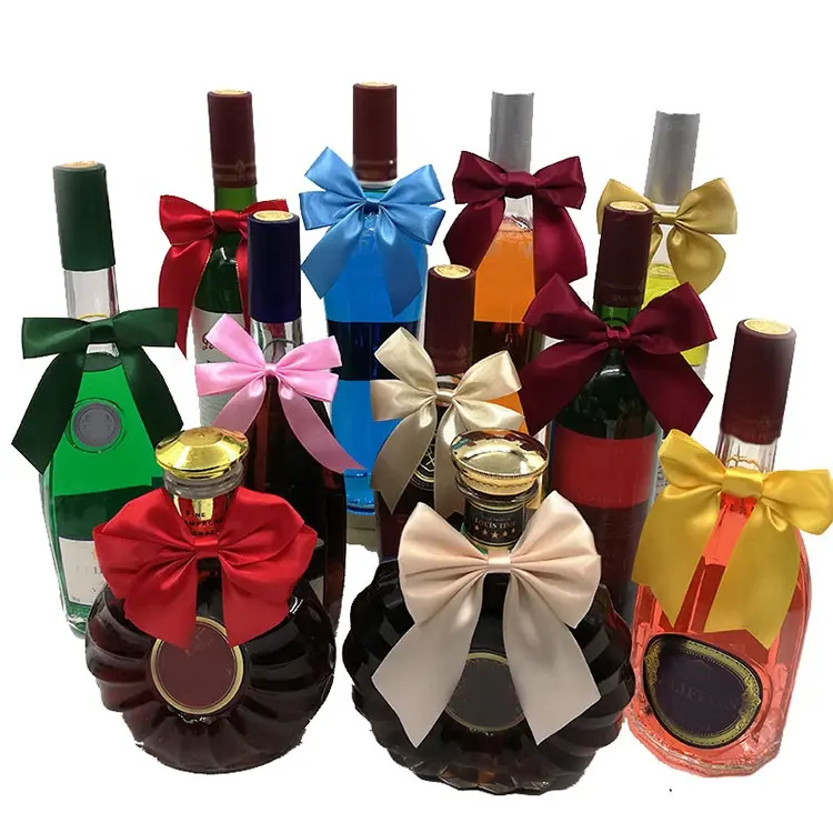 Fita de gorgorão com elástico 38mm, fita vermelha de garrafa de vinho, pescoço em cetim, embalagem de perfume, garrafa, decoração, laço
