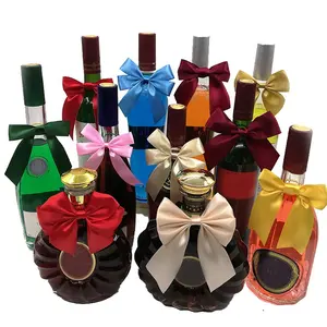 Nastri bambine nastro in gros-grain rosso 38mm collo bottiglia di vino fiocco in raso fiocco decorazione bottiglia di profumo fiocco con elastici