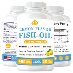 Aceite de Pescado Omega-3 Extra Fuerte OEM (2100mg EPA/DHA)  Apoyo para la Salud Cardiovascular y Cerebral 400 Cápsulas Blandas Naturales para Adultos - Product Image 1