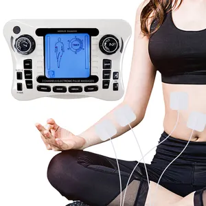 Máquina electrónica de 12 modos Tens, masajeador Tens de doble canal, máquina de estimulación eléctrica de acupuntura para relajación corporal