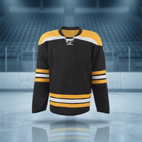 Maillot de hockey sur glace personnalisé, nouveau design, impression par sublimation intégrale, polyester/coton, col en V, sangle en T, vente en gros pour hommes