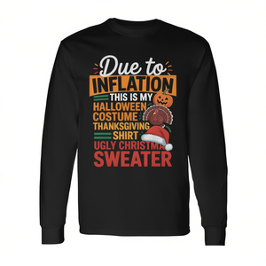 En raison de l'inflation, Halloween, Thanksgiving, Noël, T-shirt à manches longues - Product Image 2