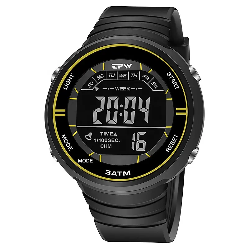 New couple large digital electronic waterproof luminous timing watch for boys and students couple youth sports watch