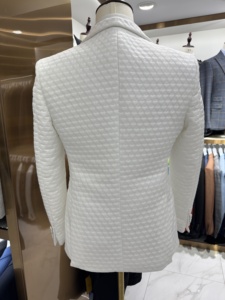Nouveau <span class=keywords><strong>Costume</strong></span> de <span class=keywords><strong>Mariage</strong></span> pour Homme <span class=keywords><strong>Blanc</strong></span> <span class=keywords><strong>Noir</strong></span>, Ensemble 3 Pièces Jacquard Coupe Slim pour Marié <span class=keywords><strong>et</strong></span> Affaires - Product Image 4