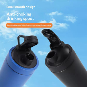 Bouteille <span class=keywords><strong>shaker</strong></span> sport isotherme en acier inoxydable, anti-fuite, avec couvercle à clapet, pour le camping en plein air, la conduite, les trajets domicile-travail - Product Image 4
