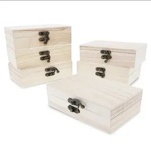 ジュエリーや工芸品の保管とパッケージ木製ボックス用の小さな空白のパウロニア木製スタッシュボックス