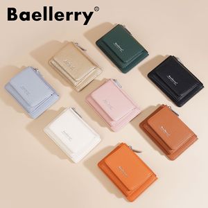Baellerry Women's Short <b>Wallet</b> Tri-Fold Multi-Card Slot Zippered Card <b>Holder</b> Black 4 Inch Everyday Use - Product Image 4