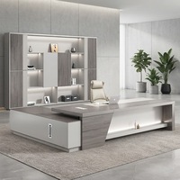 Ensemble de bureau et chaise de direction haut de gamme Runwood, mobilier en bois moderne et simple pour bureau de directeur ou de PDG féminine