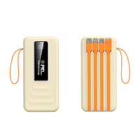Batterie externe portable RK203 30000mAh 22.5W avec câbles intégrés, chargeur de batterie externe pour iPhone Android, compatible OEM