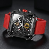 ON6831ONOLA Montre Homme Tendance Lumineuse Unique Carrée, Meilleure Vente, à Trois Aiguilles et Six Cadrans, Mouvement Quartz