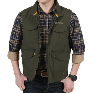 Gilet da lavoro di sicurezza con tasca in rete gilet da pesca da uomo con tasca in rete Multi tasca per il tempo libero veloce pesca a secco gilet pubblicitario - Product Image 1