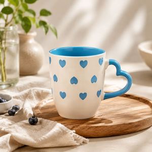 Taza de Café de Cerámica Lista para Enviar con Diseño de Corazón, Interior Colorido para Regalo en el Hogar, 24 Piezas por Caja - Product Image 4