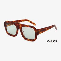 Lunettes de soleil rétro de luxe tendance 2026 avec logo personnalisé, verres CR39 de haute qualité, grandes montures blanches, transparentes et vertes pour hommes et femmes