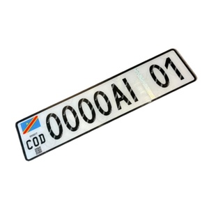 Placa de Matrícula de Seguridad de la República Democrática del Congo, Último Modelo, Placa de Aluminio Reflectante en Blanco con Código QR de Holograma Láser, Fábrica OEM - Product Image 2