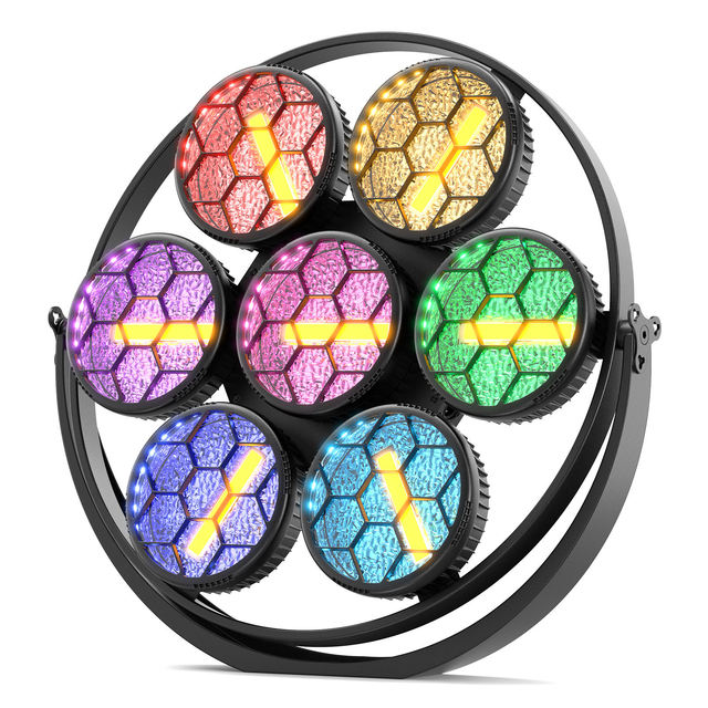 Round 7*60W COB LED RGB Pixel Matrix Light IP55 Stage Lighting for Wedding Retro Background Flash