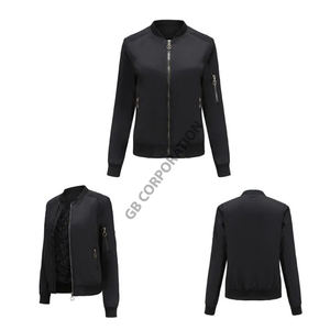 Chaqueta de bombardero de moda ligera para mujer, ropa de abrigo informal con cremallera, bolsillos, abrigo de invierno cálido, tejido transpirable tejido terminado - Product Image 3
