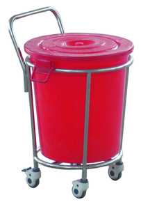 Thép-nhựa Bin Chất Thải Xe Đẩy Cán Thùng Y Tế Giỏ Hàng - Product Image 3