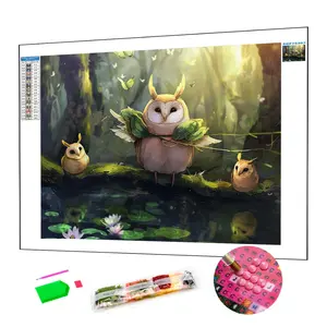 Hot Sale Modern 5D Diamond Crystal Painting Art Animal Painting Cartoon Owl Picture Cute Style Art For Living Room Wall