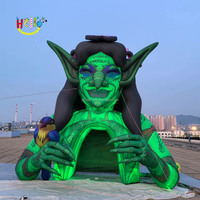 Décorations d'Halloween Démon Gonflable Scène Vert Air Explosion Diable Pour Le Spectacle De Carnaval