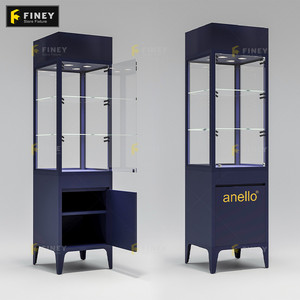 Soporte de exhibición de almacenamiento al por menor personalizado Unidad de exhibición de iluminación LED Diseño de escaparate de exhibición de reloj de vidrio bloqueable - Product Image 1