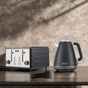 Ohigitechi Retro Vintage Breakfast Set 1.7L 304 Stainless Electric <strong>Kettle</strong> <strong>and</strong> <strong>4</strong> <strong>Slices</strong> <strong>Toaster</strong> Multi-function Various Browning - Product Image 1