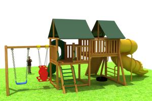 <span class=keywords><strong>2023</strong></span> aire de jeux pour enfants en plein air enfants en bois balançoire et toboggan fabricant avec toboggan extérieur jardin aire de jeux en bois - Product Image 2