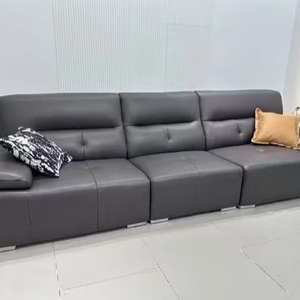 <b>Modern</b> Leather Sectional <b>Sofa</b> Large Deep Seat Functional Reclining Couch Tufted 3 Seater <b>Sofa</b> for High-End Home Theater - Product Image 1
