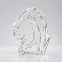 Trophée Sportif en Cristal Transparent Personnalisé en Forme Humaine – Gravure Personnalisée pour la Reconnaissance des Champions de Tournoi et des Athlètes