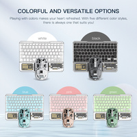 Harga Pabrik Set Keyboard dan Mouse Mini Nirkabel Transparan Baru dengan Sakelar Gunting RGB Backlit untuk Kantor, Dukungan Layanan OEM