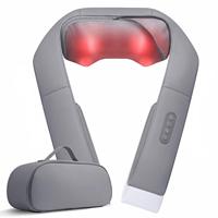 Appareil de massage électrique Shiatsu pour le cou et les épaules avec lumière rouge chauffante, pétrissage, vibration, contrôle du temps, 4 touches