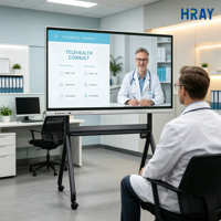 Máquina de Conferencia Táctil HRAY OEM ODM de 65 Pulgadas con Vista Panorámica de 178 Grados y Altavoces Estéreo Duales para Presentaciones y Seminarios Empresariales