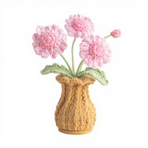 Decorazioni in Vaso con Fiori Simulati Intrecciati a Mano: Mughetto, Non-Ti-Scordar-Di-Me, Tulipano, Girasole, Rosa - Product Image 3