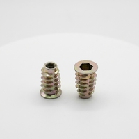 Inserts filetés hexagonaux en alliage de zinc pour quincaillerie de meubles en bois, assortiment M6 M8 M10, prix de gros