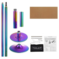Poteau de danse en acier réglable de 45mm statique et filature pour Home Studio Club & Gym Logo personnalisé Excellent pour une utilisation corporelle