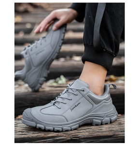 JIANKUN <span class=keywords><strong>Chaussures</strong></span> de sécurité pour le travail industriel pour <span class=keywords><strong>hommes</strong></span> Caoutchouc résistant à l'usure Cuir microfibre de haute qualité Bout en acier Anti-Smash/Puncture - Product Image 5