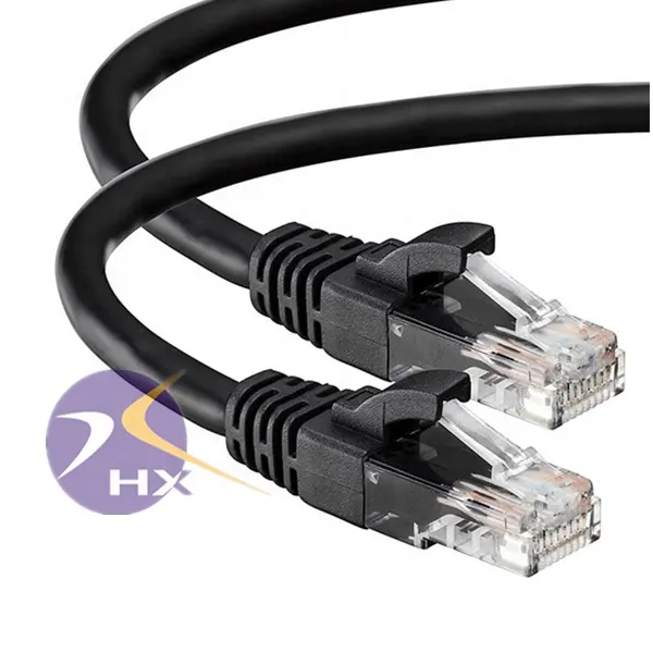 Kaplama Rj45 konnektör Ethernet Utp kedi 5E kabloları Internet Lan Rj45 Cat5 Cat6 ağ kablosu altın PVC mavi Hongxin Cat8 kablo 5m