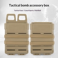 FMA Fastmag ABS, Caja de Almacenamiento Táctica Resistente para Cargadores de 5.56 M4, Clip Doble para Chaleco Molle, Liberación Rápida, Expandible y Almacenable