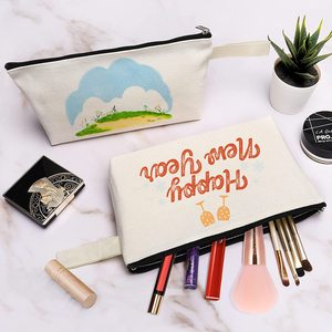 2033 Cheap Custom Black Cotton Canvas <b>Makeup</b> Toilet <b>Bag</b> - Product Image 3