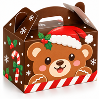 Boîte cadeau de Noël personnalisée de luxe avec poignée imprimée en couleur, en forme de maison, pour emballage direct usine