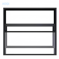 Fenêtre de balcon coulissante verticale contrôlée à distance intelligente Fenêtre élévatrice en verre aluminium automatique électrique