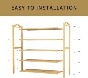 Muebles de bambú <span class=keywords><strong>Zapatero</strong></span> <span class=keywords><strong>fino</strong></span> Almacenamiento de exhibición y organizador de <span class=keywords><strong>Zapatero</strong></span> moderno con estantes para entrada, pasillo o sala de estar - Product Image 5