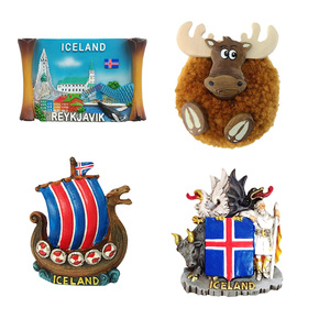 Aimant de réfrigérateur personnalisé en résine Viking et Mouette d'<span class=keywords><strong>Islande</strong></span>, Souvenir Hallgrímskirkja Reykjavik - Product Image 1