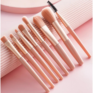 Makeup Brush Set 8-Piece Synthetic Fiber Portable Travel Blush Powder Brushes Makeup Tools - Product Image 1
