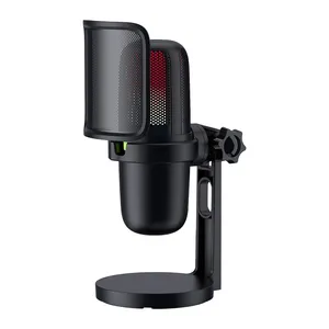 Mikrofon nirkabel profesional untuk youbber mikrofon perekaman Video Bluetooth USB siaran langsung Facebook portabel
