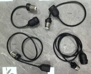 100cm cáp mở rộng E27 để E27 Edison vít <span class=keywords><strong>Adapter</strong></span> dây 1m bóng đèn chủ Đen - Product Image 2