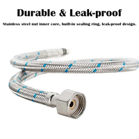 Tuyaux de plomberie modernes flexibles en acier inoxydable tressé G1/2 G3/8 G9/16 pour robinet mélangeur eau chaude/froide de lavabo/cuisine