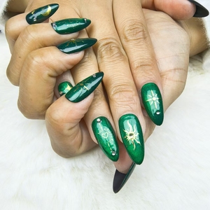 Clavos a presión tipo A <span class=keywords><strong>de</strong></span> almendra estilo <span class=keywords><strong>gas</strong></span> verde uñas hechas a mano puras reutilizables - Product Image 2