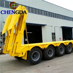 Nhà Máy Trong Kho 4 Trục 80 - 120 Tấn Xe Tải Thấp Trailer Lowboy Trailer Để Bán